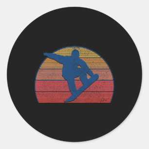 Snowboard Vintage Retro Freestyle Snowboarding  Classic Round Sticker