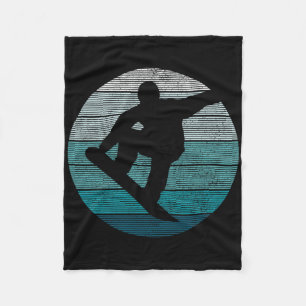 Snowboard Vintage Retro Freestyle Snowboarding Gif Fleece Blanket