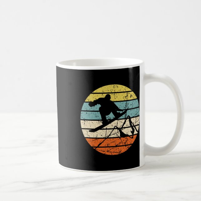 Snowboard Vintage Snowboarder Snowboarding Winter  Coffee Mug (Right)