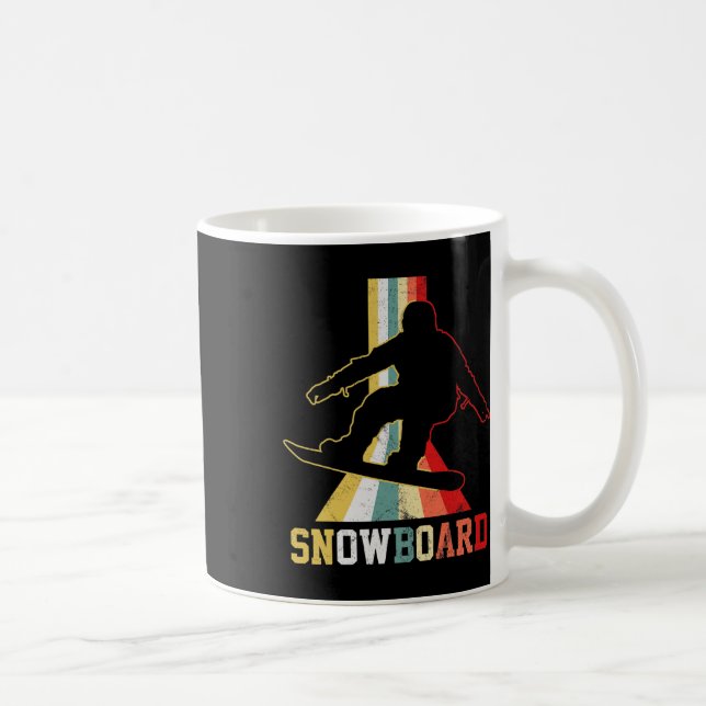 Snowboard Vintage Snowboarding Snowboarder  Coffee Mug (Right)