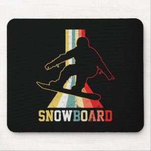 Snowboard Vintage Snowboarding Snowboarder Mouse Mat