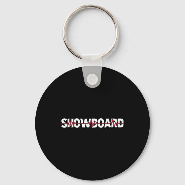 Snowboard - Winter Sports Snowboarder Ekg Heartbea Key Ring (Front)