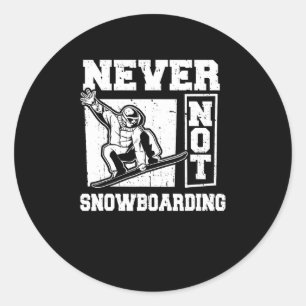 Snowboard Winter Sports - Snowboarding Snowboarder Classic Round Sticker