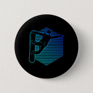 Snowboard Women's Snowboarding Snowboarder 6 Cm Round Badge