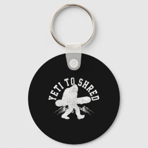 Snowboard Yeti To Shred Bigfoot Snowboarder Funny Key Ring