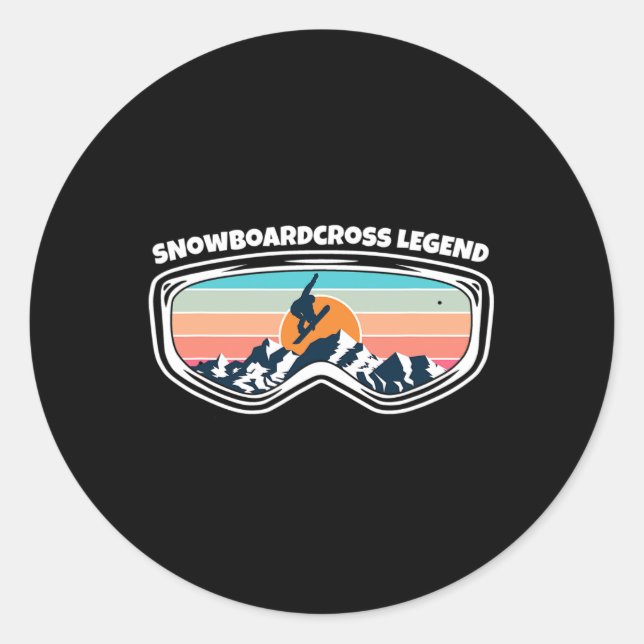 Snowboardcross Snowboarding Goggles As Snowboardcr Classic Round Sticker (Front)