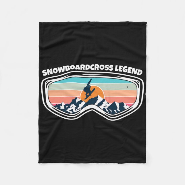 Snowboardcross Snowboarding Goggles As Snowboardcr Fleece Blanket (Front)