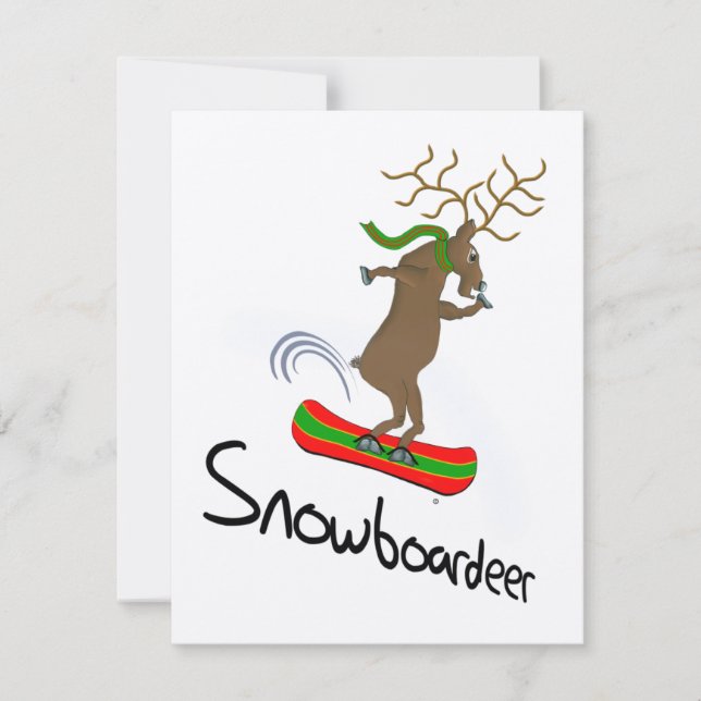 Snowboardeer Funny Snowboarding Reindeer (Front)