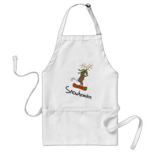 Snowboardeer Funny Snowboarding Reindeer Standard Apron
