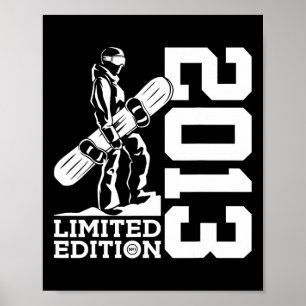 Snowboarder 12th Birthday Snowboard 2013 Snowboard Poster