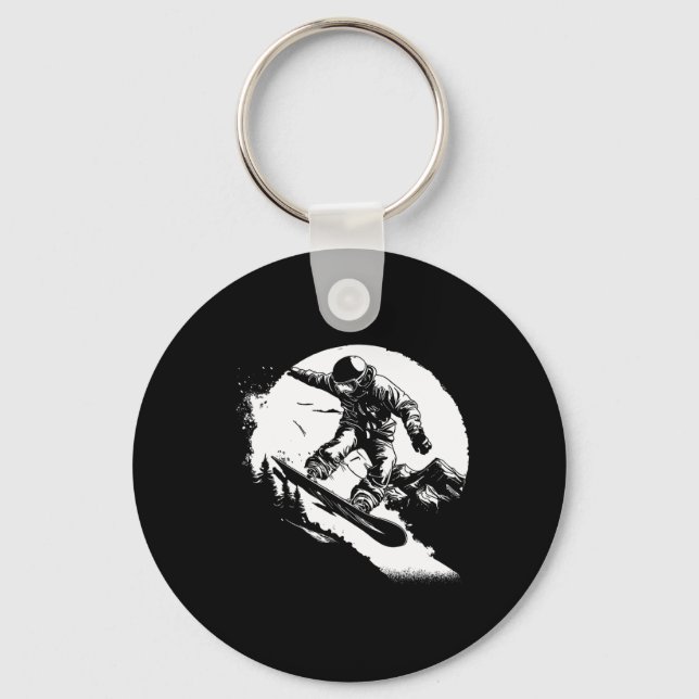 Snowboarder Alpine Snowboarding 1  Key Ring (Front)