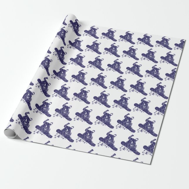 Snowboarder Catching a Snow Drift Wrapping Paper (Unrolled)