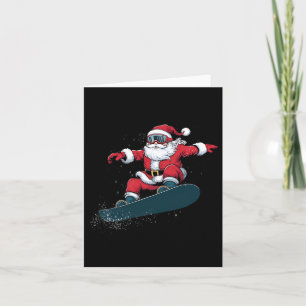 Snowboarder Christmas Santa Claus Snowboard Snowbo Card