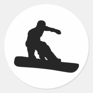 Snowboarder Classic Round Sticker