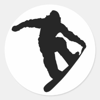 Snowboarder Classic Round Sticker