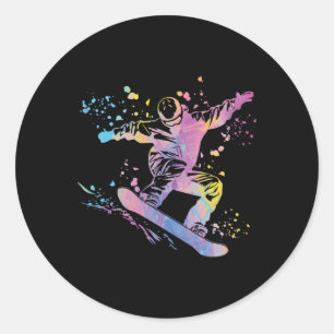 Snowboarder Colorful Snowboard Snowboarding 48  Classic Round Sticker