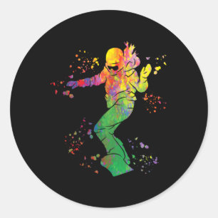 Snowboarder Colorful Snowboard Snowboarding 9  Classic Round Sticker