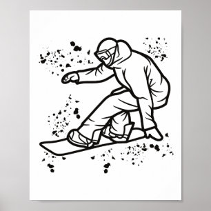 Snowboarder Colorful Snowboard Snowboarding &#; Poster