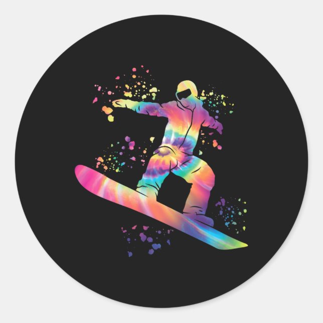 Snowboarder Colourful Snowboard Snowboarding 10  Classic Round Sticker (Front)