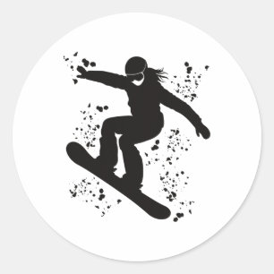 Snowboarder Colourful Snowboard Snowboarding 15 Classic Round Sticker