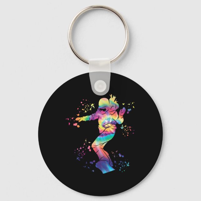 Snowboarder Colourful Snowboard Snowboarding 18  Key Ring (Front)