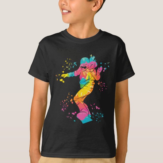 Snowboarder Colourful Snowboard Snowboarding 25  T-Shirt (Front)