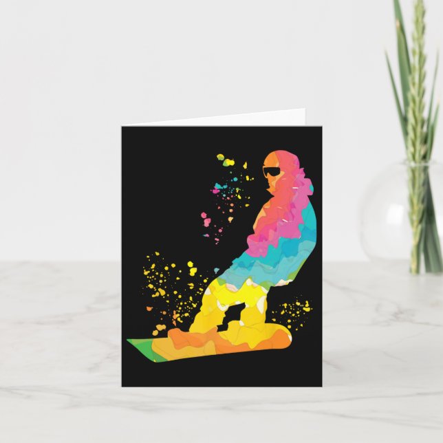 Snowboarder Colourful Snowboard Snowboarding 30  Card (Front)
