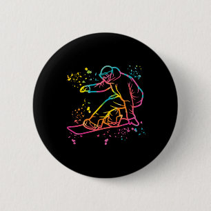 Snowboarder Colourful Snowboard Snowboarding 33 6 Cm Round Badge