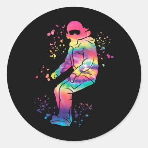 Snowboarder Colourful Snowboard Snowboarding 35  Classic Round Sticker