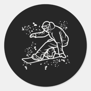 Snowboarder Colourful Snowboard Snowboarding 36  Classic Round Sticker