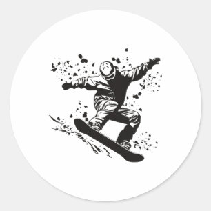 Snowboarder Colourful Snowboard Snowboarding 38 Classic Round Sticker