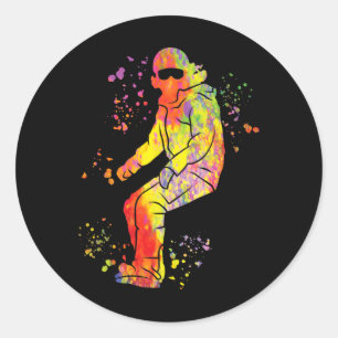 Snowboarder Colourful Snowboard Snowboarding 41 Classic Round Sticker