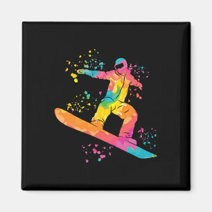 Snowboarder Colourful Snowboard Snowboarding 44 Magnet