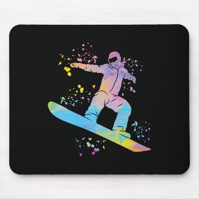 Snowboarder Colourful Snowboard Snowboarding 4  Mouse Mat (Front)