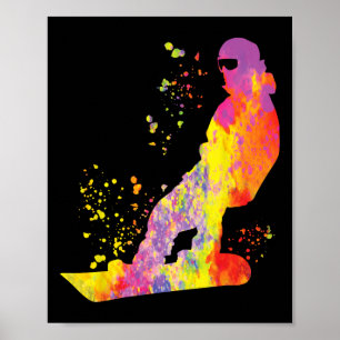 Snowboarder Colourful Snowboard Snowboarding 6 Poster