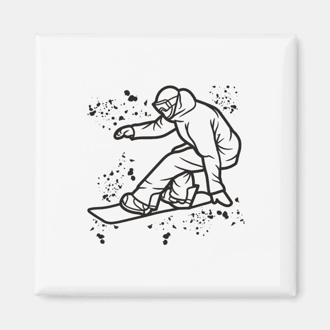 Snowboarder Colourful Snowboard Snowboarding &#   Magnet (Front)