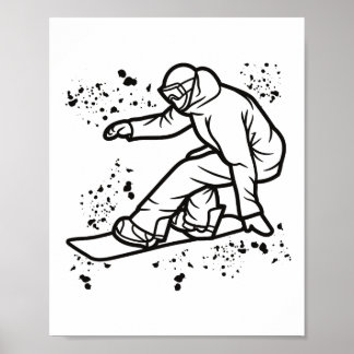 Snowboarder Colourful Snowboard Snowboarding &#   Poster