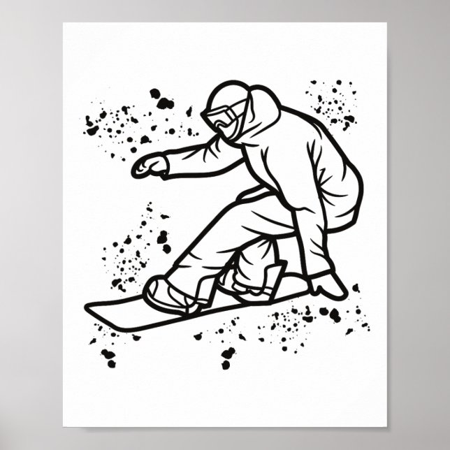 Snowboarder Colourful Snowboard Snowboarding &#   Poster (Front)
