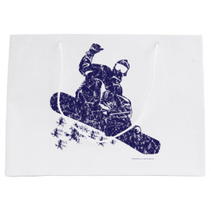 Snowboarder ctching High Snow Drifts Large Gift Bag