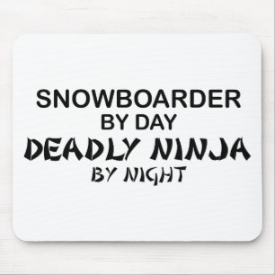 Snowboarder Deadly Ninja by Night Mouse Mat