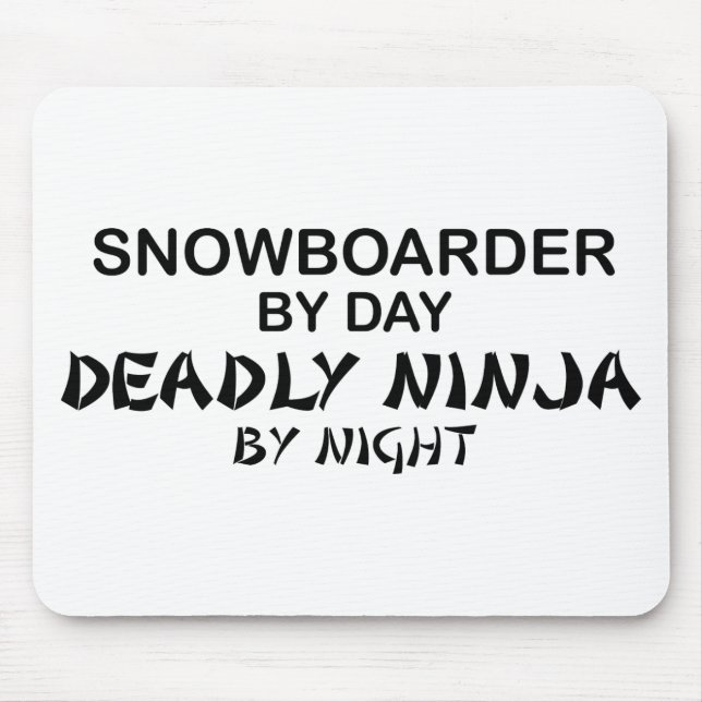 Snowboarder Deadly Ninja by Night Mouse Mat (Front)
