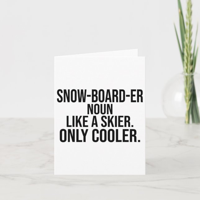 Snowboarder Definition Dictionary Funny Snowboardi Card (Front)