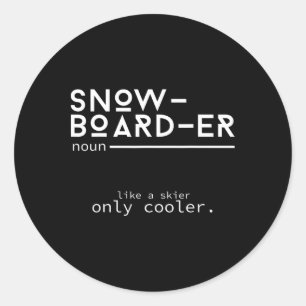 Snowboarder Definition Funny Snowboarding Winter S Classic Round Sticker