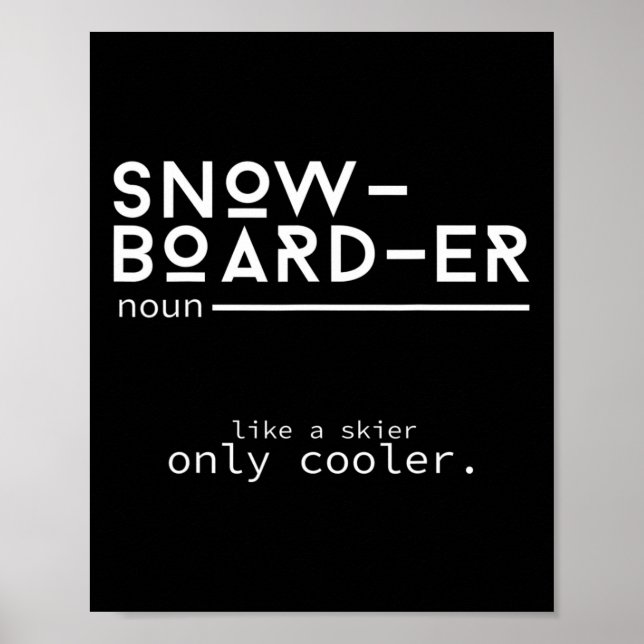 Snowboarder Definition Funny Snowboarding Winter S Poster (Front)