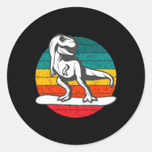 Snowboarder Dinosaur Snowboard Winter Sports Snowb Classic Round Sticker