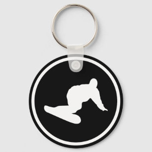 snowboarder downhill icon key ring