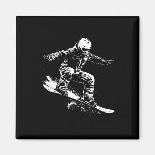 Snowboarder Drawing Snowboarding Slope 1 Magnet