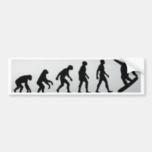 snowboarder evolution bumper sticker