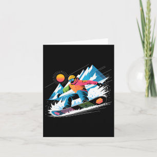 Snowboarder Explore The Slopes Snowboarding Lover  Card