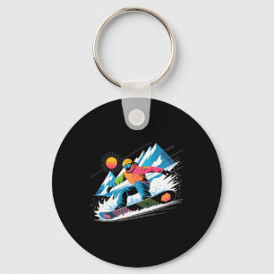Snowboarder Explore The Slopes Snowboarding Lover Key Ring